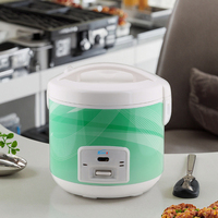 Cuisinière à riz électrique portable en acier inoxydable de haute qualité, sûre, avec revêtement antiadhésif et tasse doseuse pour usage domestique 1,1-2L