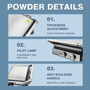 DSP Trending, gril électrique intelligent avec contrôle de la température de qualité professionnelle, poêle à griller antiadhésive de taille familiale de 2000W pour steak, hamburgers, paninis - Product Image 5