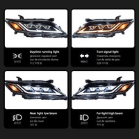 Conjunto de Faros Delanteros LED Triples Estilo Lexus Modificados y Mejorados para Toyota Camry 2010-2011 con Luz Diurna DRL y Señal de Giro Secuencial