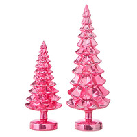Vente en gros de lumières led rouges personnalisées Accessoires de sapin de Noël en verre avec batterie