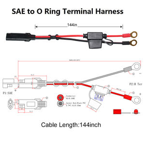 12 В SAE-O-кольцевой терминал, медный Удлинительный кабель для зарядки аккумулятора автомобиля - Product Image 5