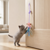 Jouet suspendu pour chaton Famipet, nouveau design animalier thème été, en peluche douce avec ventouse et herbe à chat