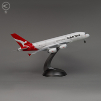 Avión aeroplano con luces LED, regalo de negocios, decoración artesanal, tamaño 1/200, 37cm, A380
