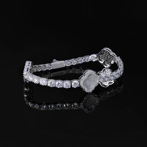 <span class=keywords><strong>Collier</strong></span> <span class=keywords><strong>trèfle</strong></span> à quatre <span class=keywords><strong>feuilles</strong></span> serti de diamants NUOYA, <span class=keywords><strong>argent</strong></span> sterling 925, chaîne tennis en moissanite VVS, bijoux hip-hop pour femmes, passe le test du diamant - Product Image 5