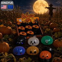Jouet Squishy Géant Citrouille d'Halloween Scintillante en Silicone Taille Normale Doré 15 cm 1 Pièce