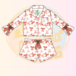 KERUI Personalizado 95% Bambu 5% Spandex 2-Piece Set Bebê Meninas Casual Manga Longa Shorts PJs Pijamas Arcos Padrão Outfit Roupas - Product Image 3