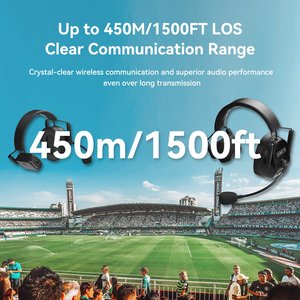 Casques d'intercom sans fil Full-duplex CAME TV Kuminik8, technologie d'activation vocale, réduction du bruit, 10 heures d'autonomie, portée de 1500 pieds - Product Image 3