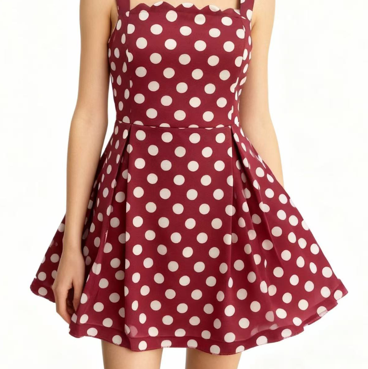 On Sale Red and Black Polka Dot Dress Maxi Length, Elegant Style |  Alibaba.com