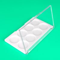 Elegante 8-Loch weiße transparente Kunststoff-Lidschattenbox & Palette-Verpackungsboxen aus recycelten Materialien für kosmetische Zwecke