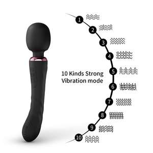 OEM/ODM recargable doble cabeza AV <span class=keywords><strong>Stick</strong></span> masturbador femenino fuerte vibración G-Spot estimulación del clítoris vibrador varita juguetes sexuales - Product Image 3