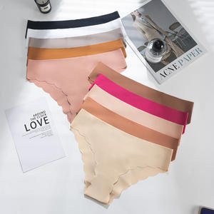 Ropa interior de talla grande puro deseo cintura baja vientre calzoncillos seda hielo invisible ropa interior sin costuras para mujer - Product Image 6