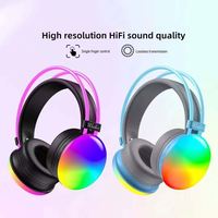 Auriculares Inalámbricos y con Cable de Modo Dual RGB LED para Deportes Electrónicos, Auriculares Over-ear con Luz LED de Arcoíris