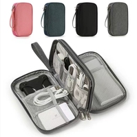 Sac de rangement organisateur double couche de voyage, pochette multifonctionnelle pour accessoires technologiques, porte-passeport