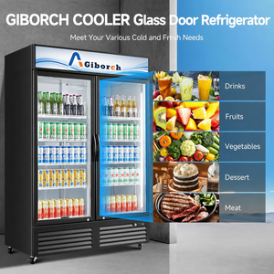 Réfrigérateur vertical pour boissons avec porte vitrée, refroidissement direct par air, pour supermarché - Product Image 2