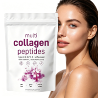 Poudre de protéines multi-collagène à marque privée OEM, suppléments de biotine et de vitamine C certifiés GMP pour la beauté de la peau et la croissance des cheveux chez l'adulte