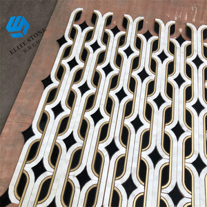 Tùy Chỉnh Lớn Định Dạng Dolomite Sàn Đá Cẩm Thạch Gạch Bằng Tia Nước Cắt Không Thấm Nước Thân Thiện Với Môi Bền Gạch Mosaic Cho Nhà Bếp Thương Mại - Product Image 2