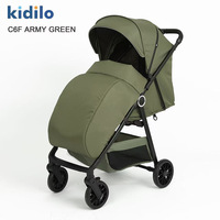Poussette bébé pliable compacte en alliage d'aluminium Kidilo personnalisée en usine avec coussin chauffant amovible pour l'hiver, légère