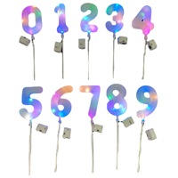Usine En Gros Led Gâteau Topper Avec Lumière Numérique Gâteau Topper Cuisson Dessert Décoration Fleur anniversaire gâteau toppers