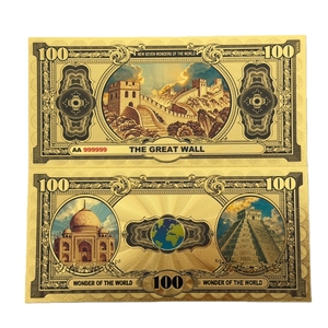 2026 7 Tipi di Banconote delle Sette Meraviglie del <span class=keywords><strong>Mondo</strong></span>, Banconote Culturali in Oro 24K per Collezione - Product Image 3
