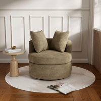 ATUNU Modernes Weiches Einzelsofa mit 360-Grad-Drehfunktion °   Drehbarer Sessel für Große Heimbüros und Open-Plan-Wohnzimmer