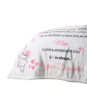 Best Mom Ever Blankets Mom Blankets from Daughter Son Letter Warm Soft Throw Blankets Gift for Mom