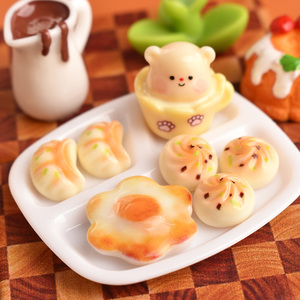 Joli oeuf poché boulette frite breloques en résine miniature nourriture jouer petit déjeuner pour accessoires <span class=keywords><strong>de</strong></span> bricolage maison <span class=keywords><strong>de</strong></span> poupée petite décoration - Product Image 4