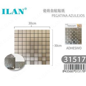 Adesivo per piastrelle autoadesivo Ilan 30x30cm per decorazione pareti cucina e bagno - Product Image 1