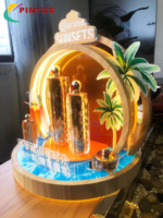 Présentoir de Comptoir en Bois Acrylique Lumineux à LED Chaud, Personnalisé, Écologique et de Luxe pour Présentoirs de Table et Étagères