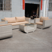 Bequem gefertigte Gartenmöbel Korb weide Terrasse Aluminium Freizeit grau PE Rattan Garten Sofa Set