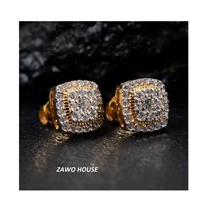 Pendientes Colgantes de Diamantes Halo de Estilo Lujoso y Excelente Calidad en Oro Rosa para Aniversario de Bodas y Joyerías de Boutique - Product Image 1