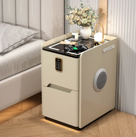 Table de Chevet Intelligente Multifonctionnelle avec Verrouillage PIN, Haut-parleur et Recharge Sans Fil, Exportée dans Plus de 50 Pays, BTBT019 pour Chambre à Coucher