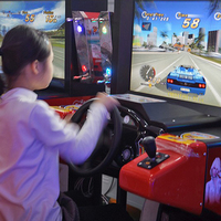 Simulateur de course de voiture d'arcade 3D à vitesse maximale avec écran LCD de 55 pouces, langue anglaise, matériau métallique