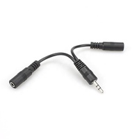 Kabel Audio Splitter Y laki-laki ke Perempuan 3.5mm untuk headphone Stereo Bare Copper konduktor PVC jaket PC iPod Stock