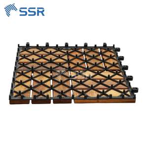 SSR - Golden Teak 12 Slat Acacia Wood Decking <b>Tiles</b> Outdoor <b>Interlocking</b> Floor <b>Tiles</b> Garden Patio High Quality - Product Image 3