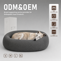 Premium Orthopädisches Memory-Schaum Quadratisches Hundebett mit Abnehmbarem Waschbarem Sherpa-Bezug für Große Hunde - OEM Anpassbar