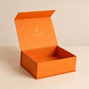 Boîte cadeau en papier magnétique pliable personnalisée en matériaux recyclés CRD, monomatière, avec logo en relief, emballage de luxe en gros - Product Image 3