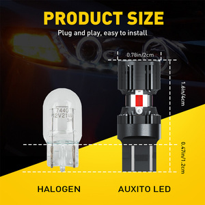 Ampoules LED AUXITO CANBUS 7440 7443 Rouges 7441 7444 W21W Anti-Hyper Flash Sans Erreur Feux Stop Feux Arrière Clignotants - Product Image 4