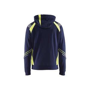 BLAKLADER - 343311588933XXL Sweat à capuche avec zip intégral Bleu marine/Jaune haute visibilité-EAN 7330509595749 HI-VIS WORKWEAR - Product Image 2