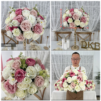Boule de fleurs artificielles DKB, roses blanches et vertes, orchidées, 45 cm, centre de table pour mariage, fête de mariage, arrangements de fête