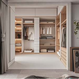 Systèmes de dressing sur mesure de luxe modernes 2025, conception de placards en bois pour chambre à coucher, armoires ouvertes pour chambre à coucher - Product Image 5