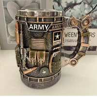 Tasse à café ou gobelet personnalisé créatif, souvenir de bateau de capitaine marin, vert aérien, avec Aigle américain et Ancre, pour fête ou usage quotidien
