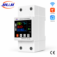 Interrupteur intelligent WiFi TUVA, protection de tension monophasée, protection de courant temporisée, double relais, compteur d'énergie, protection contre les fuites