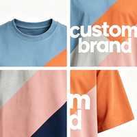 T-shirt surdimensionné en coton premium pour homme, personnalisé, à épaules tombantes, avec empiècements diagonaux, blocs de couleur, patchwork géométrique et impression de marque privée