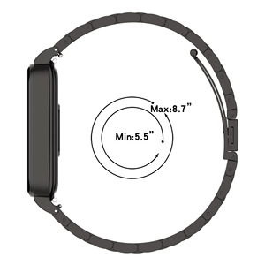 Marco Protector para Reloj Inteligente, Acero Inoxidable, Transpirable, Cierre de Mariposa para Redmi <span class=keywords><strong>Band</strong></span> <span class=keywords><strong>2</strong></span>, 3 y <span class=keywords><strong>Mi</strong></span> <span class=keywords><strong>Band</strong></span> 8, 9 Active Smart <span class=keywords><strong>Band</strong></span> - Product Image 3
