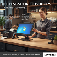Ordinateur tout-en-un avec écran tactile de 15,6 pouces, processeur Intel I3/i5/i7, Windows 10 pour les petites entreprises, système de point de vente, caisse enregistreuse