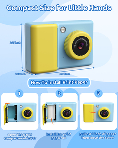 Máy ảnh kỹ thuật số Full HD 1080P cho trẻ em, máy ảnh chụp ảnh tức thì CMOS, hỗ trợ thẻ nhớ Micro SD, dành cho bé gái, chụp ảnh và quay video, máy in nhiệt, đồ chơi trẻ em - Product Image 3