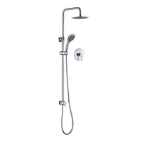 Système de douche mural moderne en laiton pour salle de bain, thermostatique, finition chromée, mitigeur de douche à levier unique, barre coulissante, 2 trous