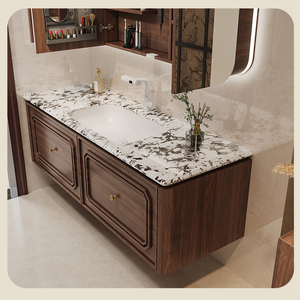 <span class=keywords><strong>Meuble</strong></span>-lavabo de salle de bain mural de luxe au design simple <span class=keywords><strong>Meuble</strong></span>-lavabo de salle de bain sur pied avec miroir - Product Image 4