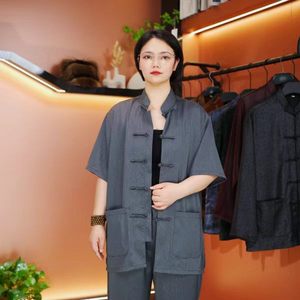Cardigan chinois à longueur régulière, broderie et impression sérigraphique, décontracté pour homme - Product Image 2