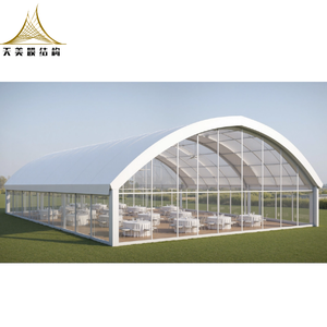 Fabrika <span class=keywords><strong>2026</strong></span> yeni özel lüks şeffaf PVC siyah alüminyum çerçeve düğün parti Arcum Marquee çadır 200 500 kişi için - Product Image 4